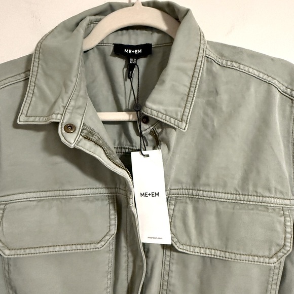 NWT Me + Em super soft utility jumpsuit sage green organic cotton size 10 - Picture 3 of 12
